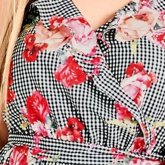 Plus 20/L Rose Picnic Print Dress - Picture 3 of 7